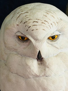 Pair of Raymond Watson For Franklin Mint Porcelain Snowy Owl Table Lamps