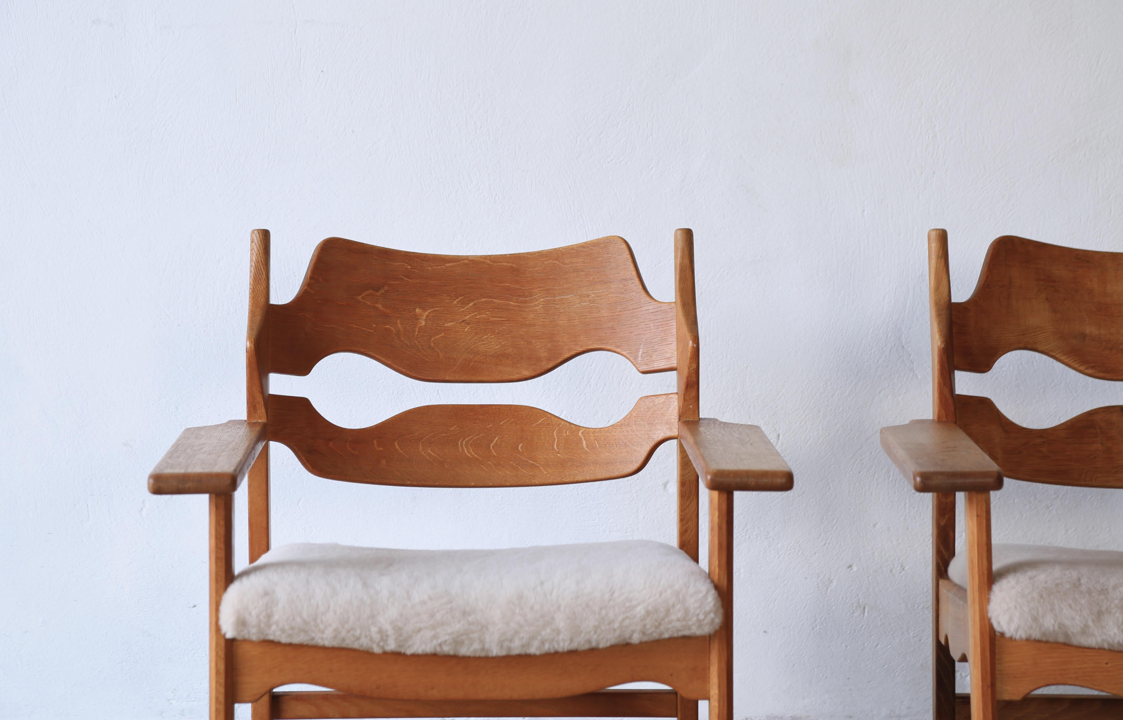 Danish Pair of Razor Blade Armchairs by Henning Kjærnulf 'Kjaernulf', Denmark, 1960s