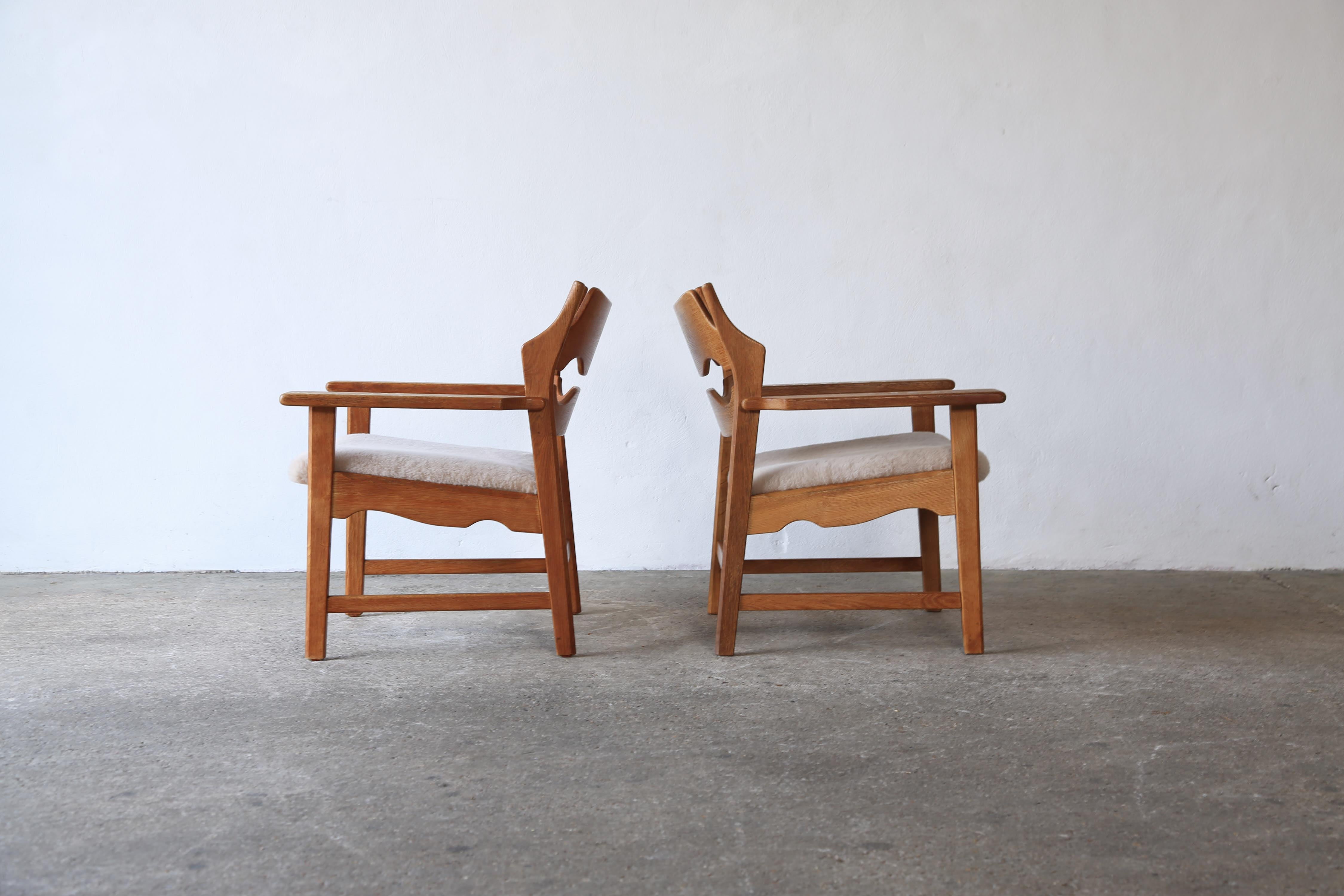 20th Century Pair of Razor Blade Armchairs by Henning Kjærnulf 'Kjaernulf', Denmark, 1960s