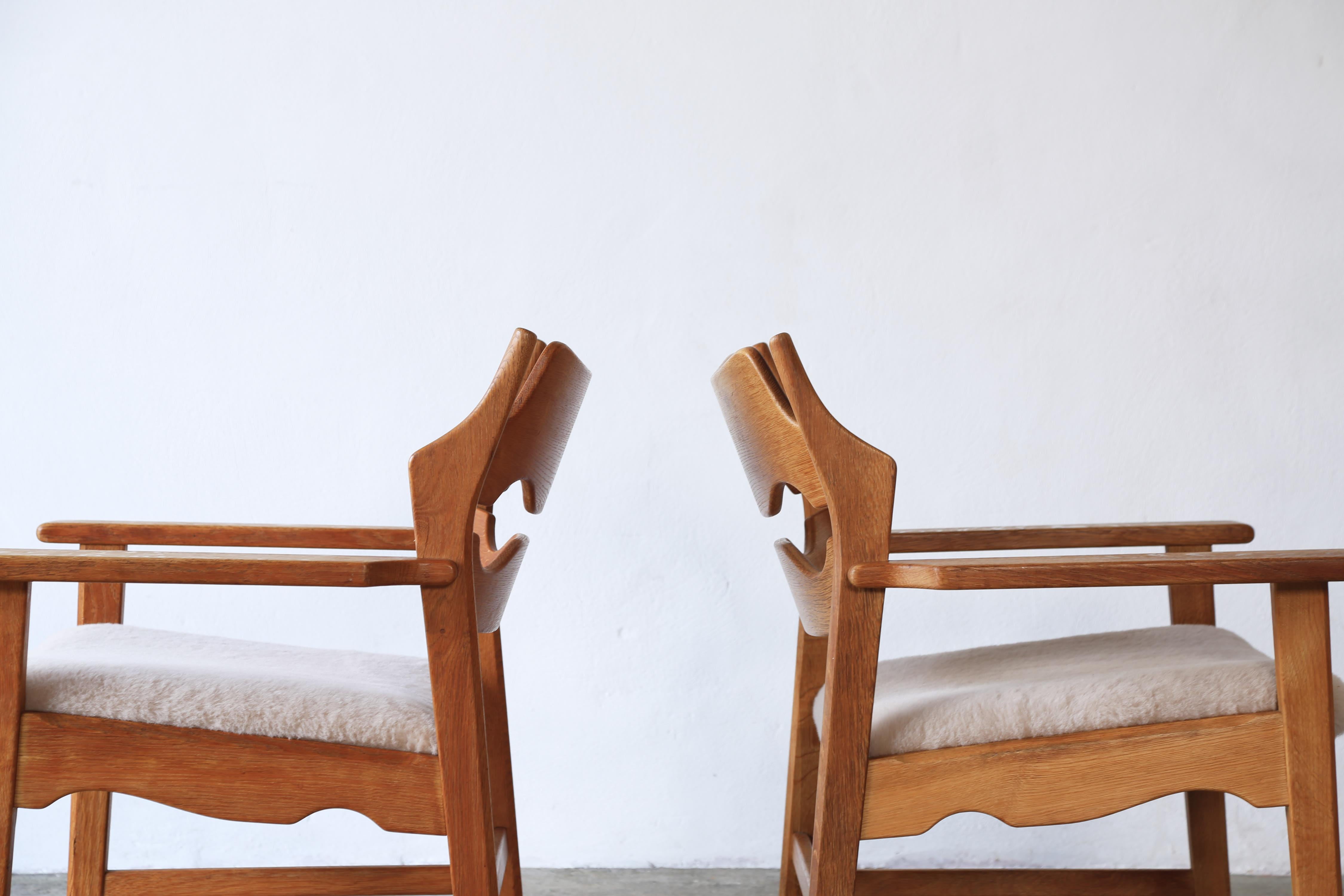 Fabric Pair of Razor Blade Armchairs by Henning Kjærnulf 'Kjaernulf', Denmark, 1960s
