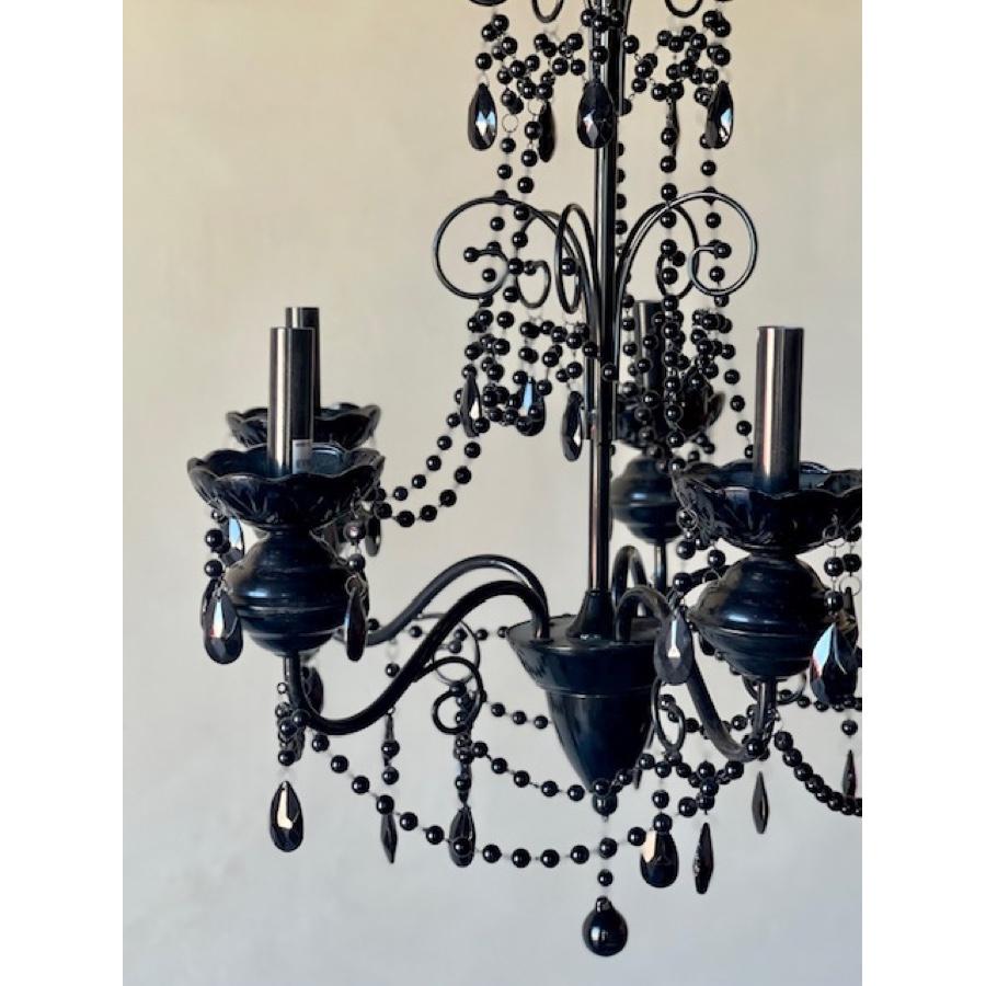 20th Century Pair of Re-Edition Black Crystal Chandelier For Sale