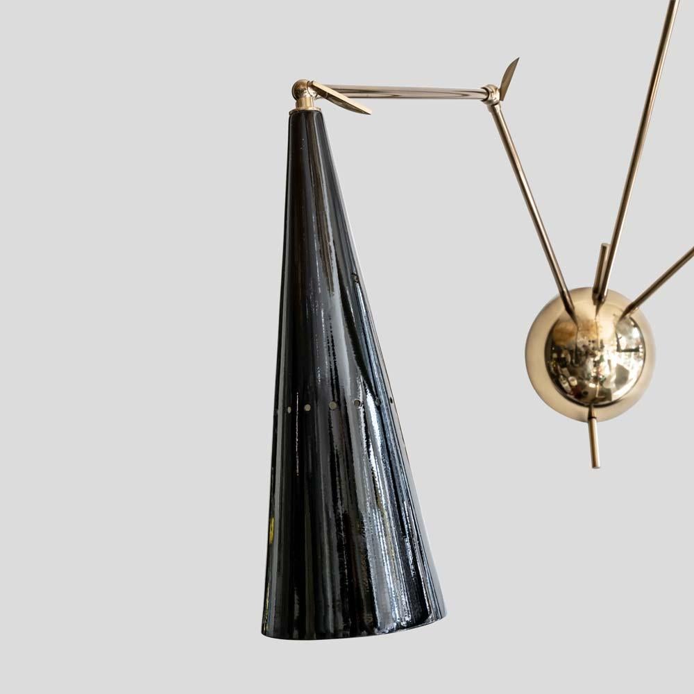 Coppia di lampade da parete Reale. Tonalità di colore nero, crema e grigio di Diego Mardegan in vendita 5