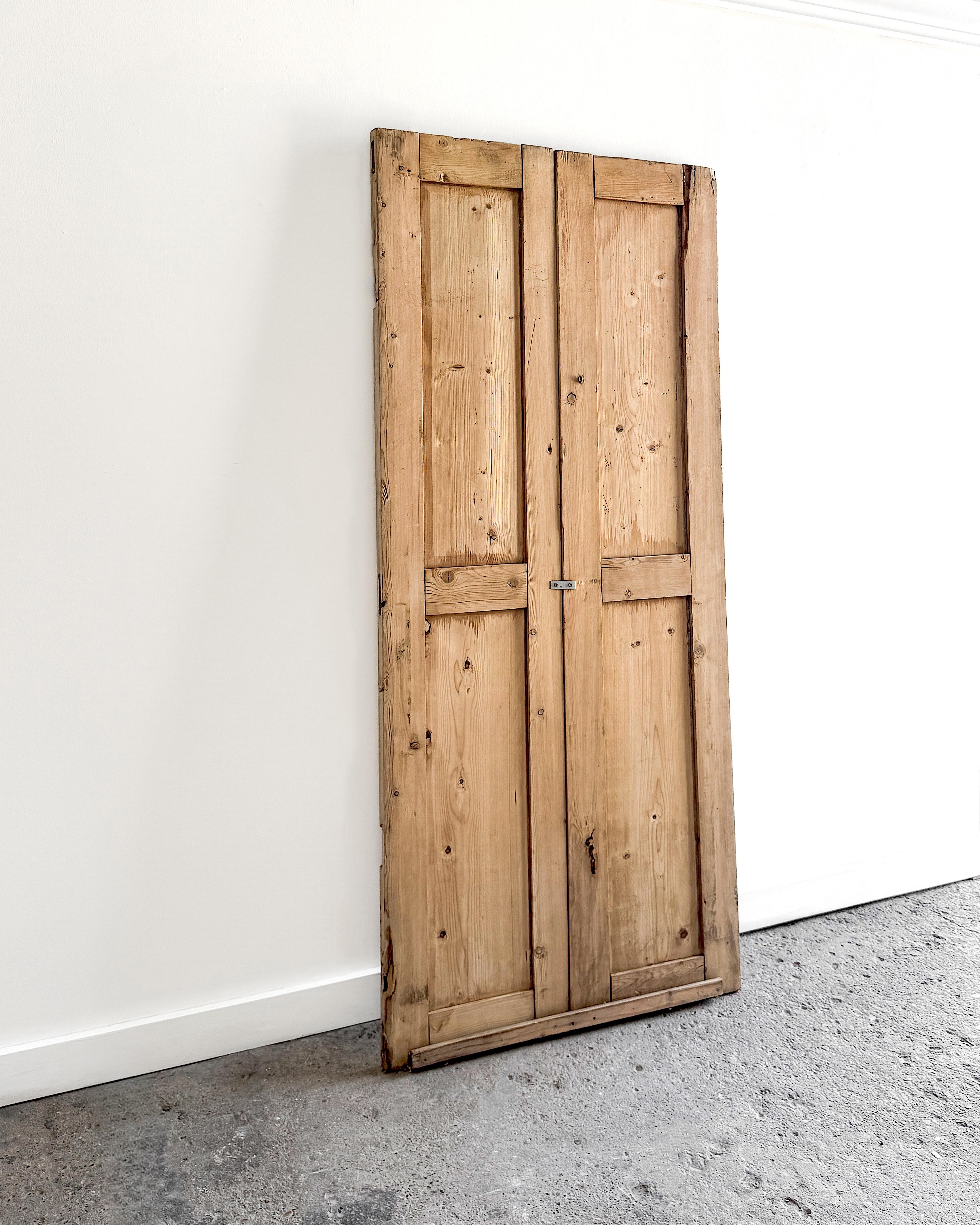 Pair of Reclaimed 19th Century English Pine Cupboard Doors For Sale 8