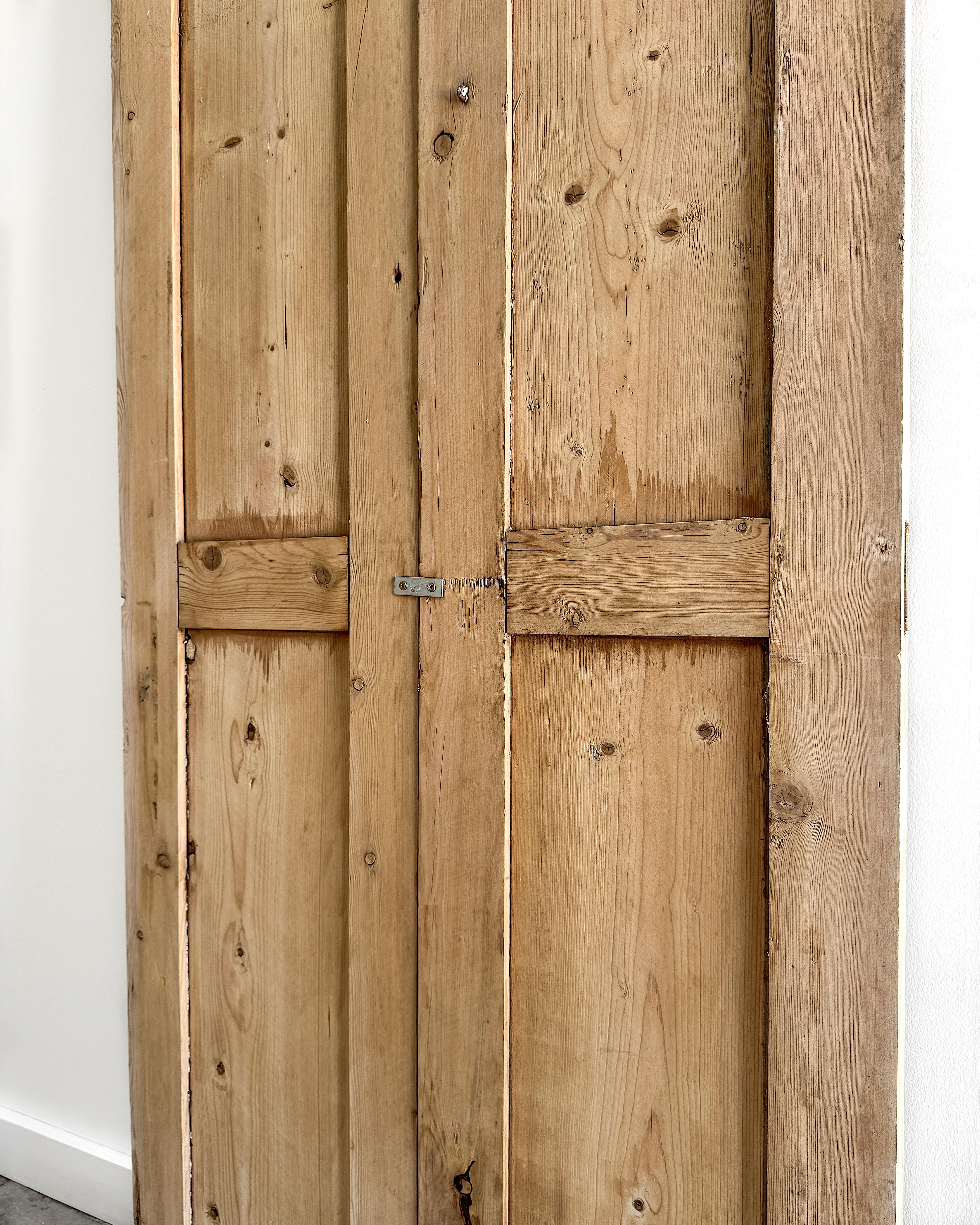 Pair of Reclaimed 19th Century English Pine Cupboard Doors For Sale 12
