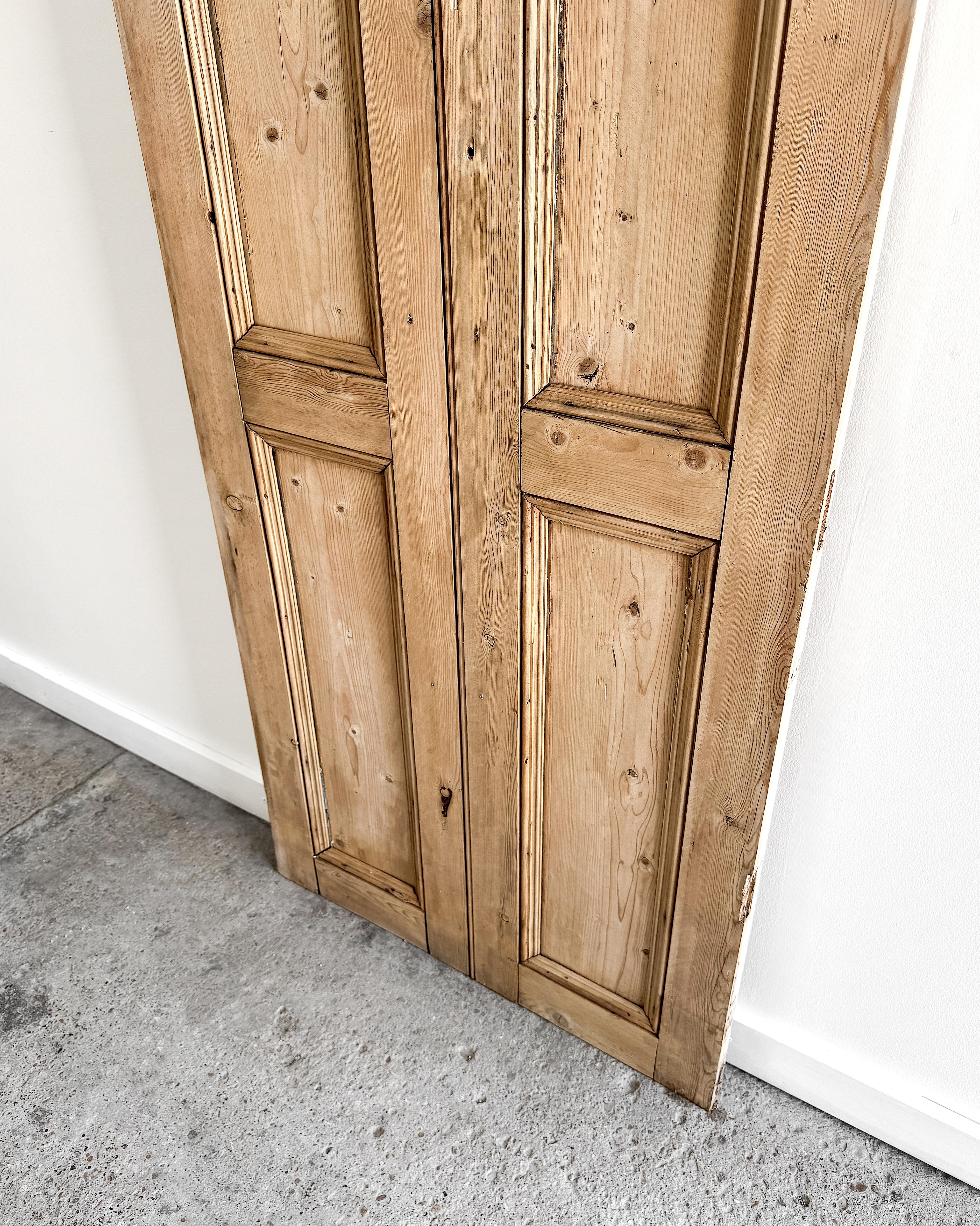 Pair of Reclaimed 19th Century English Pine Cupboard Doors For Sale 3