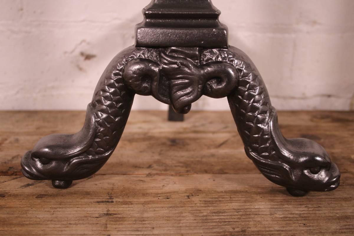 Iron Pair of Reclaimed 19th Century Neoclassical Fireplace Andirons