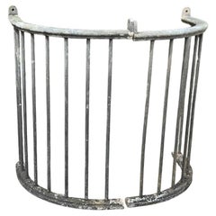 Pair of Reclaimed Architectural Cast Iron Curved Railing Tree Guard Garden Piece