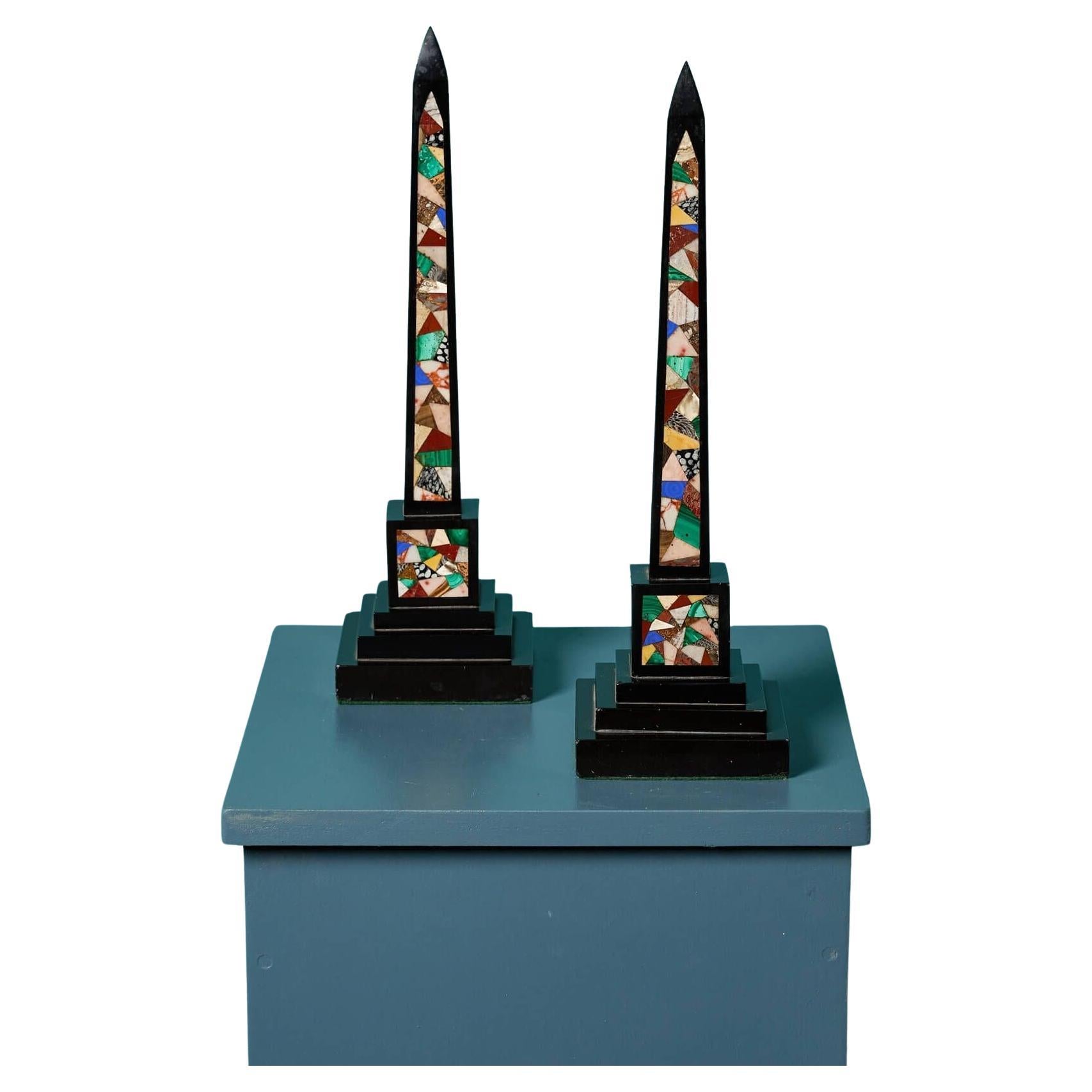 Pair of Reclaimed Ashford Black Marble Obelisks