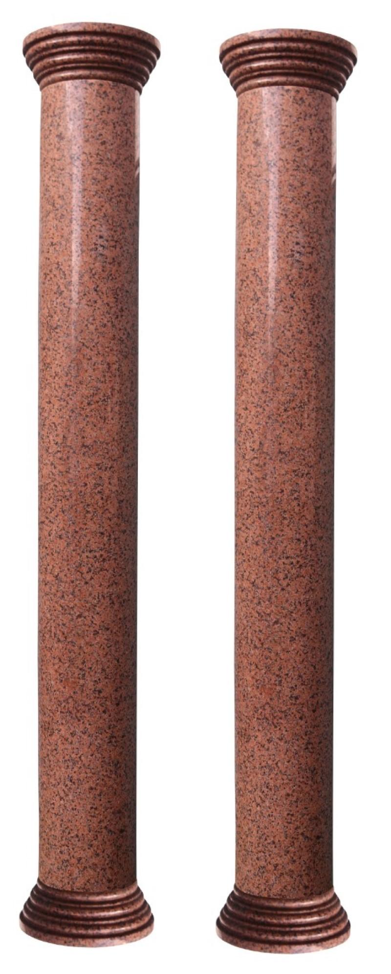 A pair of matching antique granite columns salvaged from a bank in Birmingham.
 
Additional Dimensions:
 
Capital and socle heights 14.5 cm each
 
Pillars 240 cm each
 
Diameter of the capital and socle 42.5 cm
 
Column Diameter 30 cm
