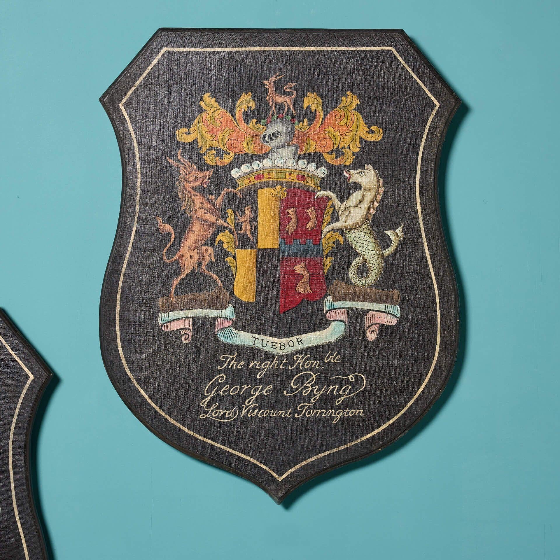 English Pair of Reclaimed Large Armorial Shields For Sale