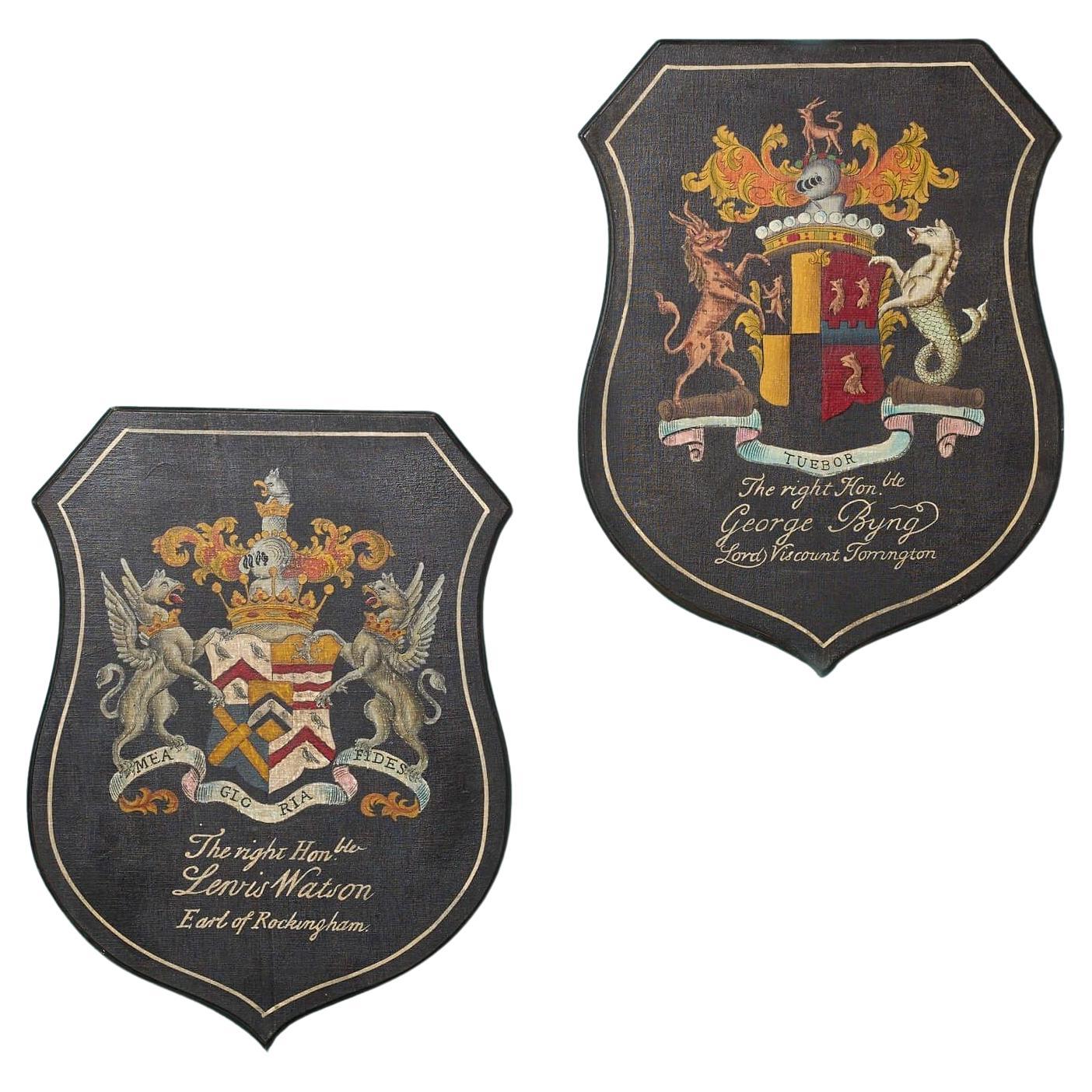 Pair of Reclaimed Large Armorial Shields For Sale