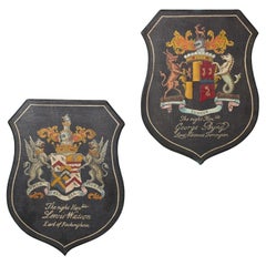 Vintage Pair of Reclaimed Large Armorial Shields