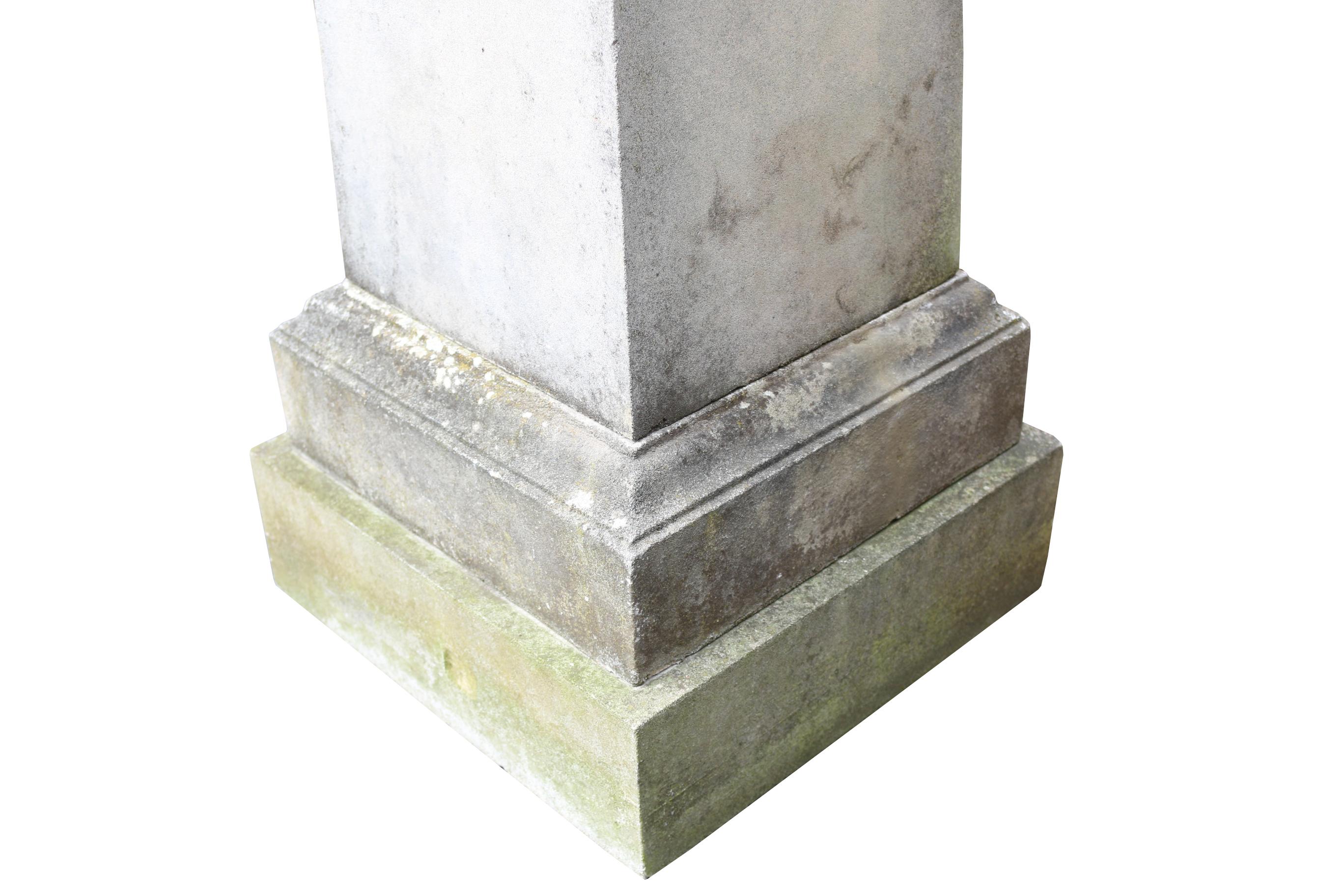 Pair of Reclaimed Stone Garden Obelisks 1