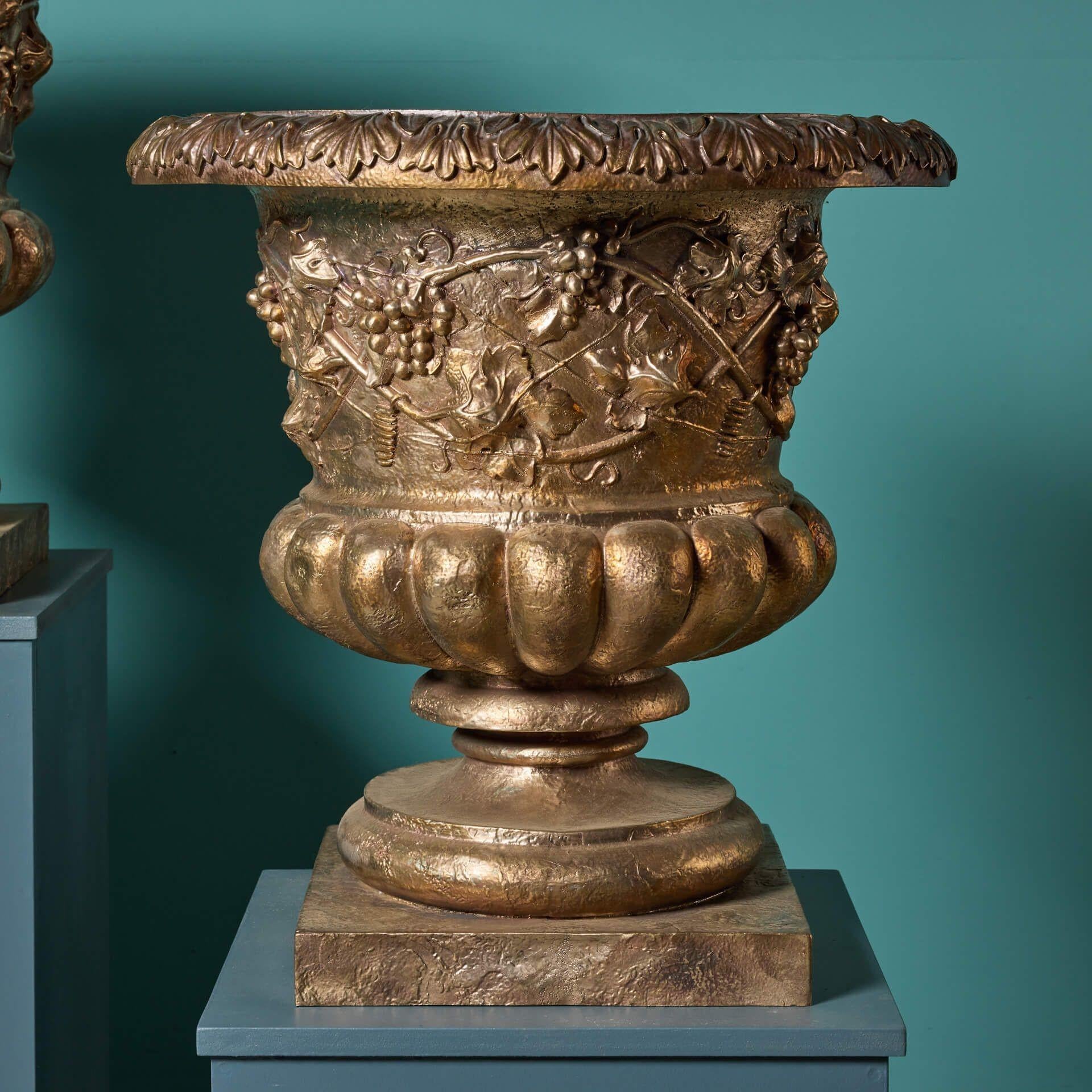 Louis Philippe Pair of Reclaimed Victorian Style Cast Bronze Planters For Sale