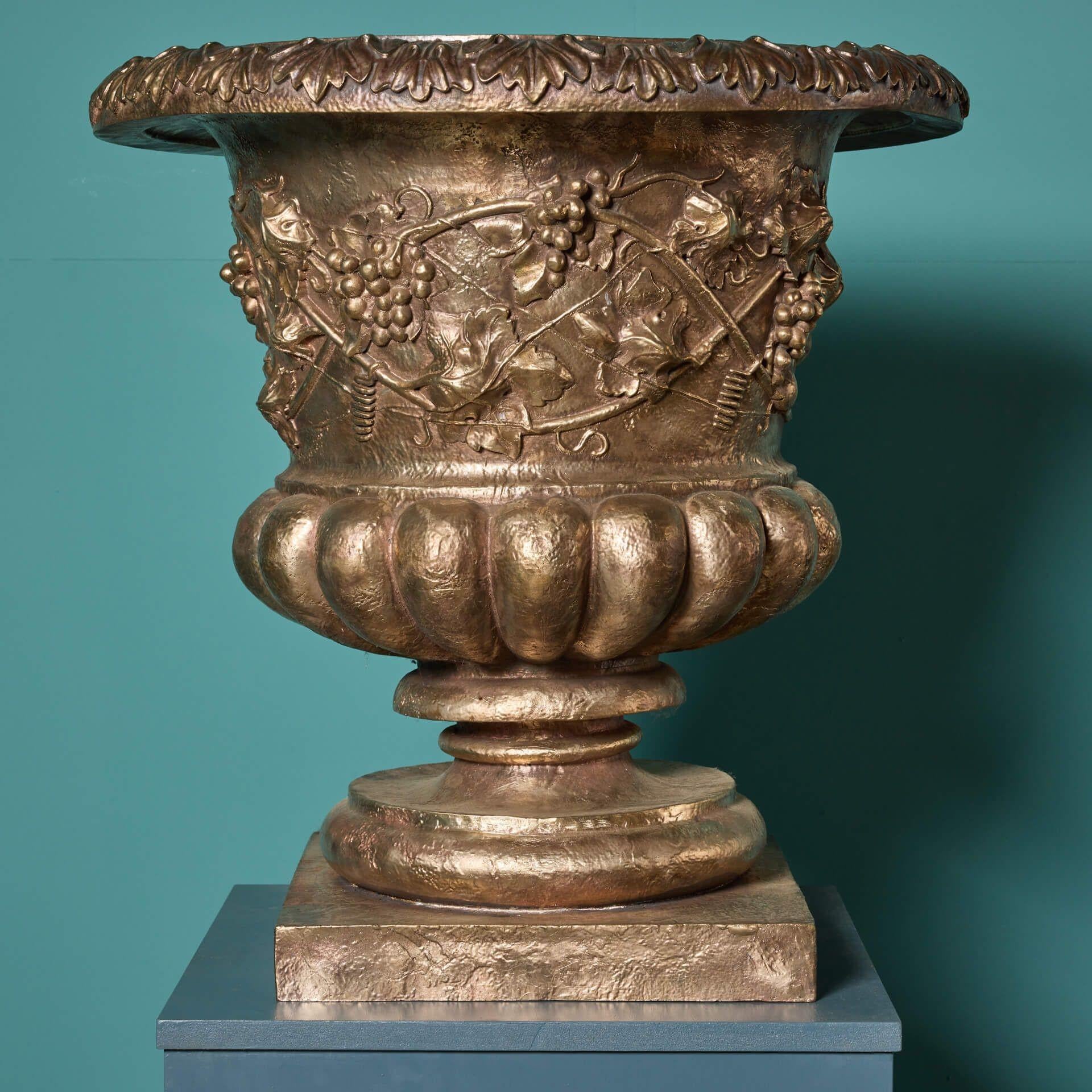 English Pair of Reclaimed Victorian Style Cast Bronze Planters For Sale