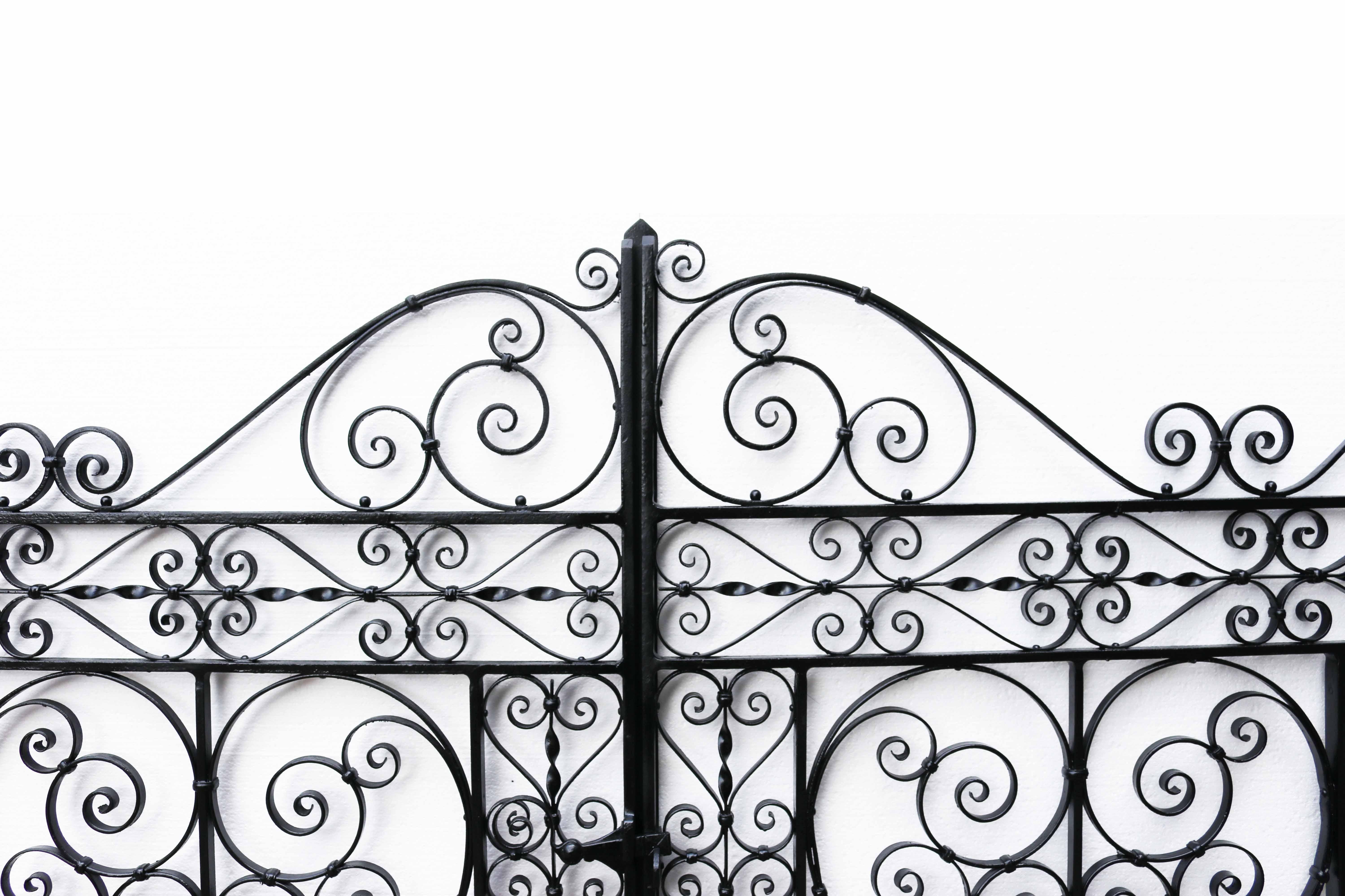 Victorian Pair of Reclaimed Wrought Iron Gates