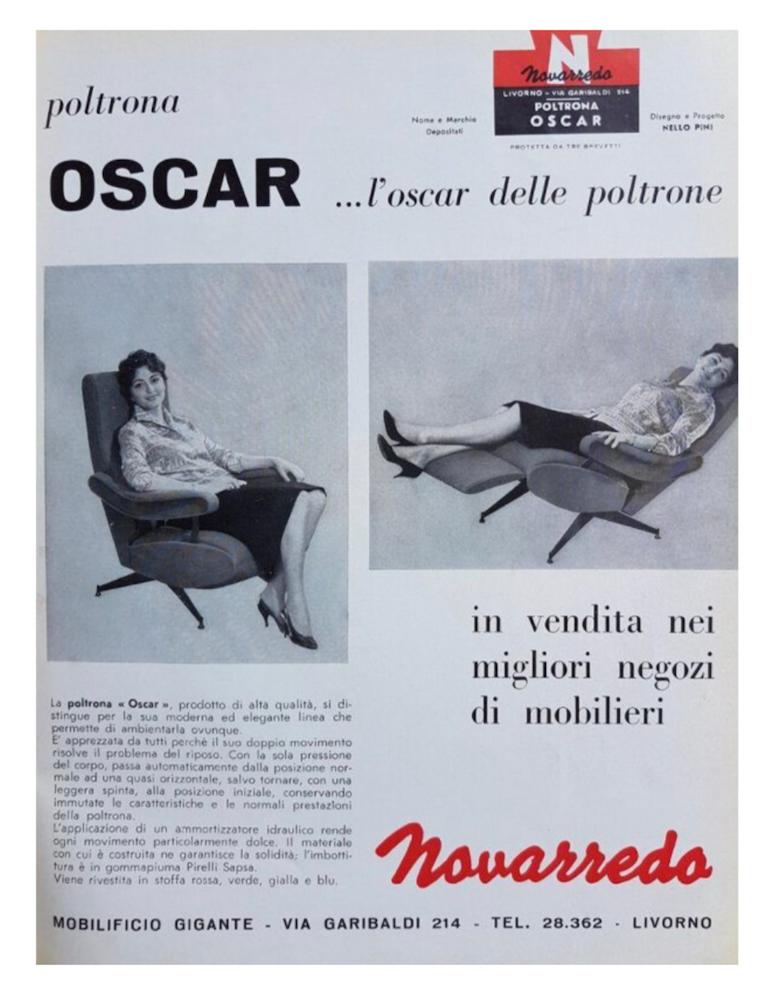 Pair of Reclining Fabric Lounge Chairs by Nello Pini for Novarredo, Italy 1959 In Good Condition In Malibu, US