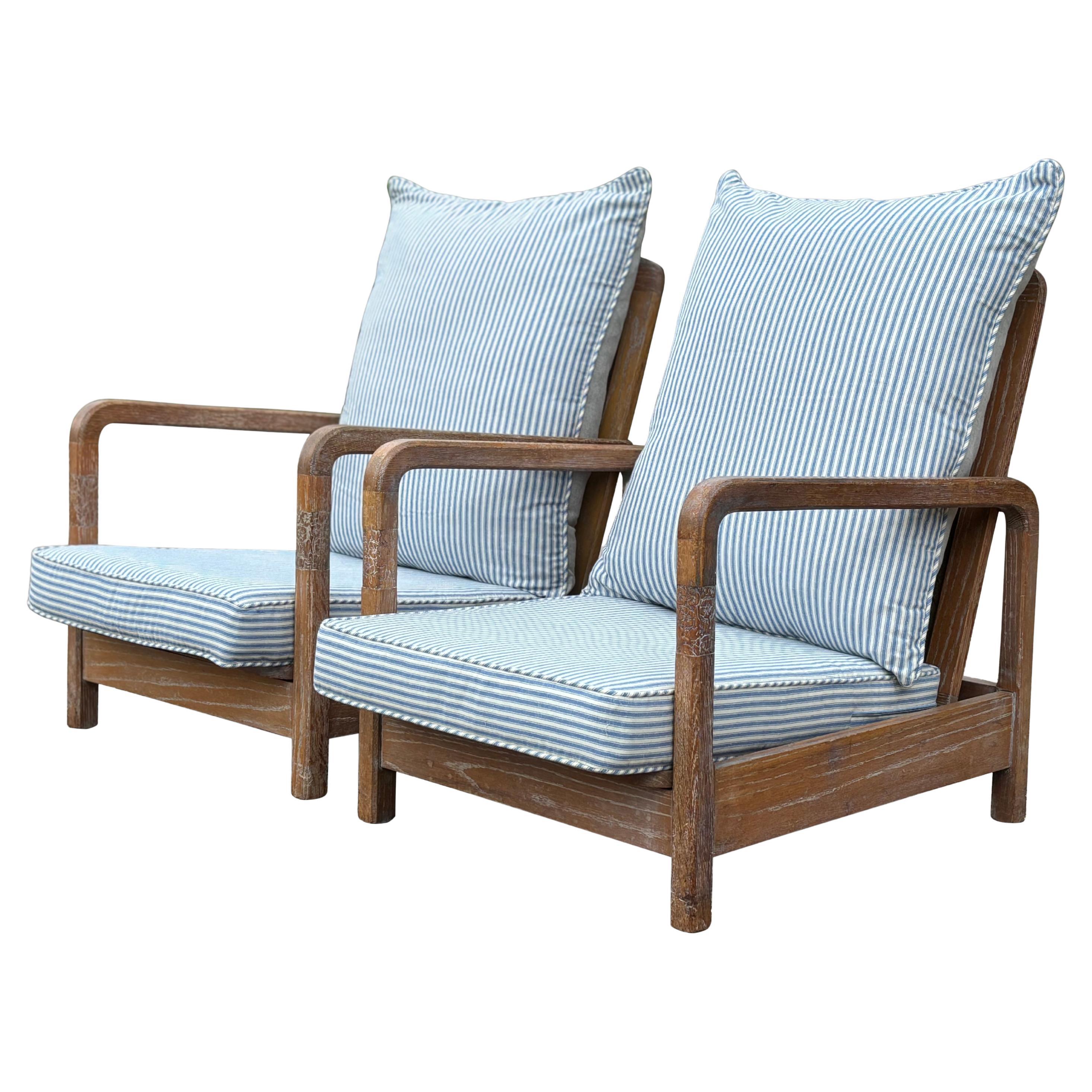 Pair of Reclining Garden Armchairs in the Manner of Liberty & Co