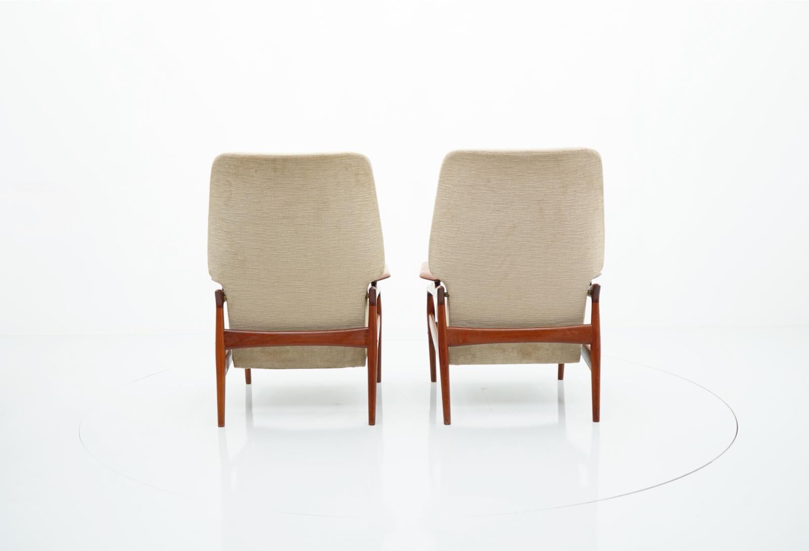 Pair of Danish Teak Lounge Chairs by John Boné, 1960s In Good Condition In Frankfurt / Dreieich, DE