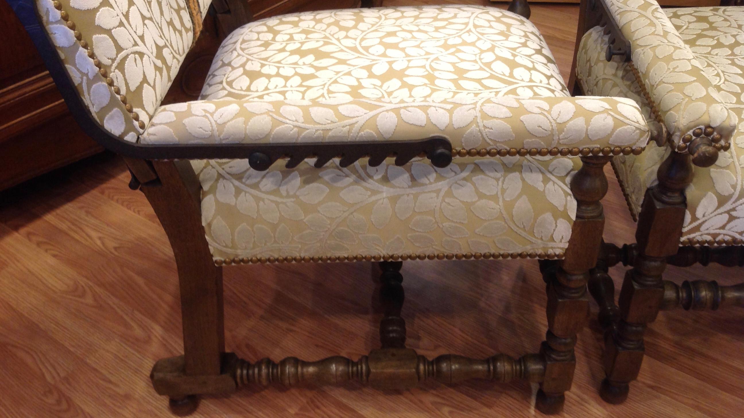 Textile Pair of Reclining Plantation Chairs