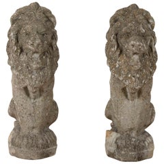 Pair of Reconstituted Stone Lions