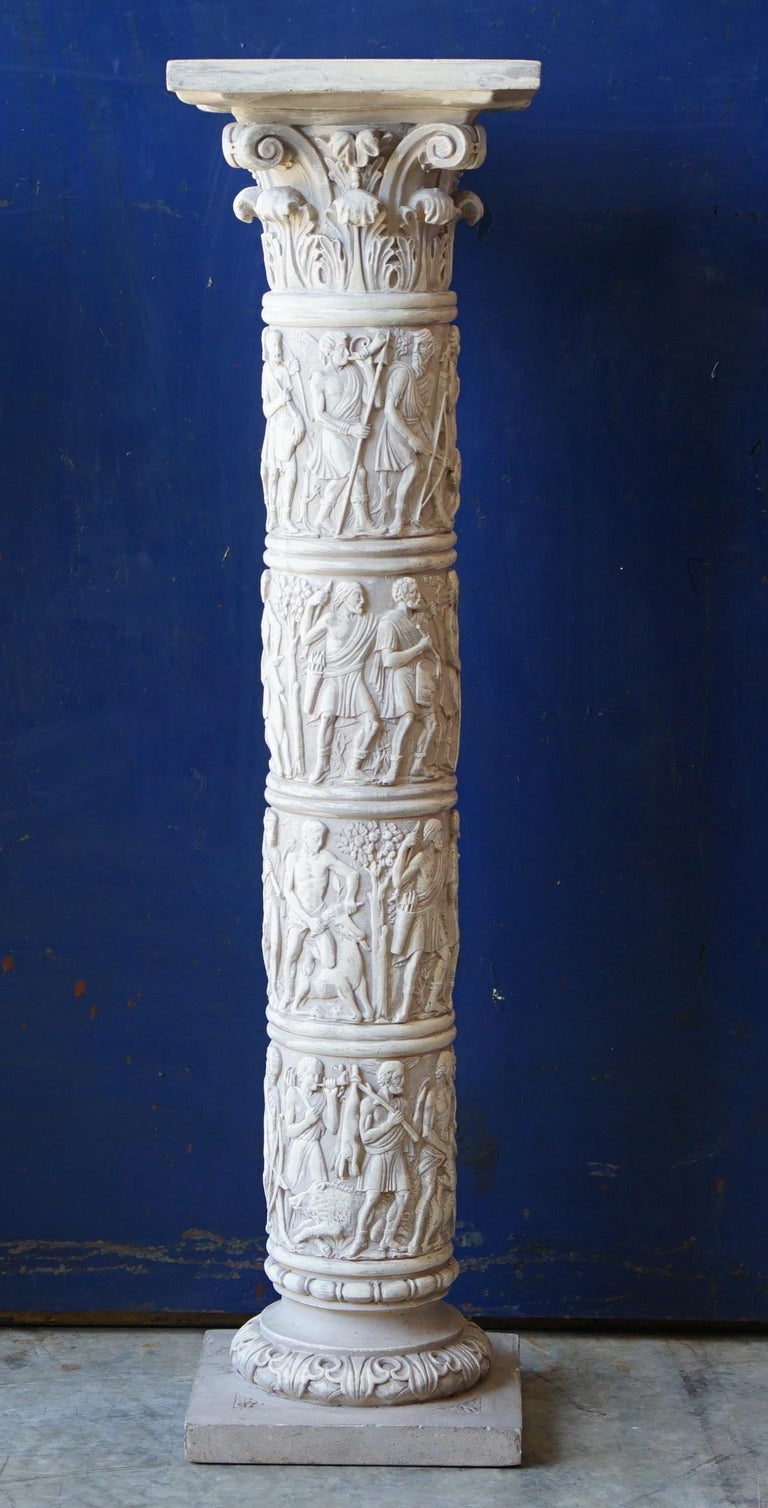 Pair of Reconstituted Stone Roman Style Cast Pillars Display Jardinière