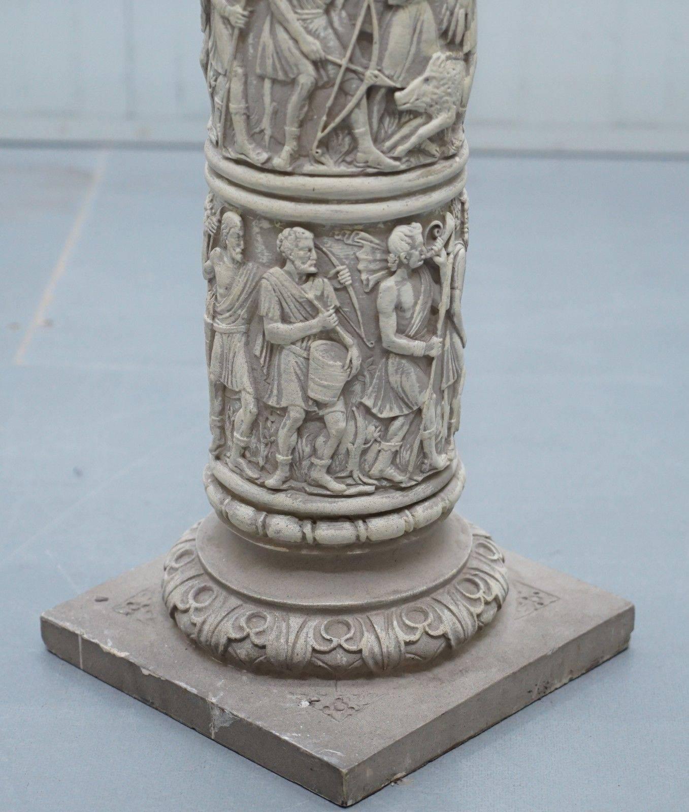 British Pair of Reconstituted Stone Roman Style Cast Pillars Display Jardiniere Stand