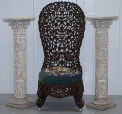 Pair of Reconstituted Stone Roman Style Cast Pillars Display Jardiniere Stand