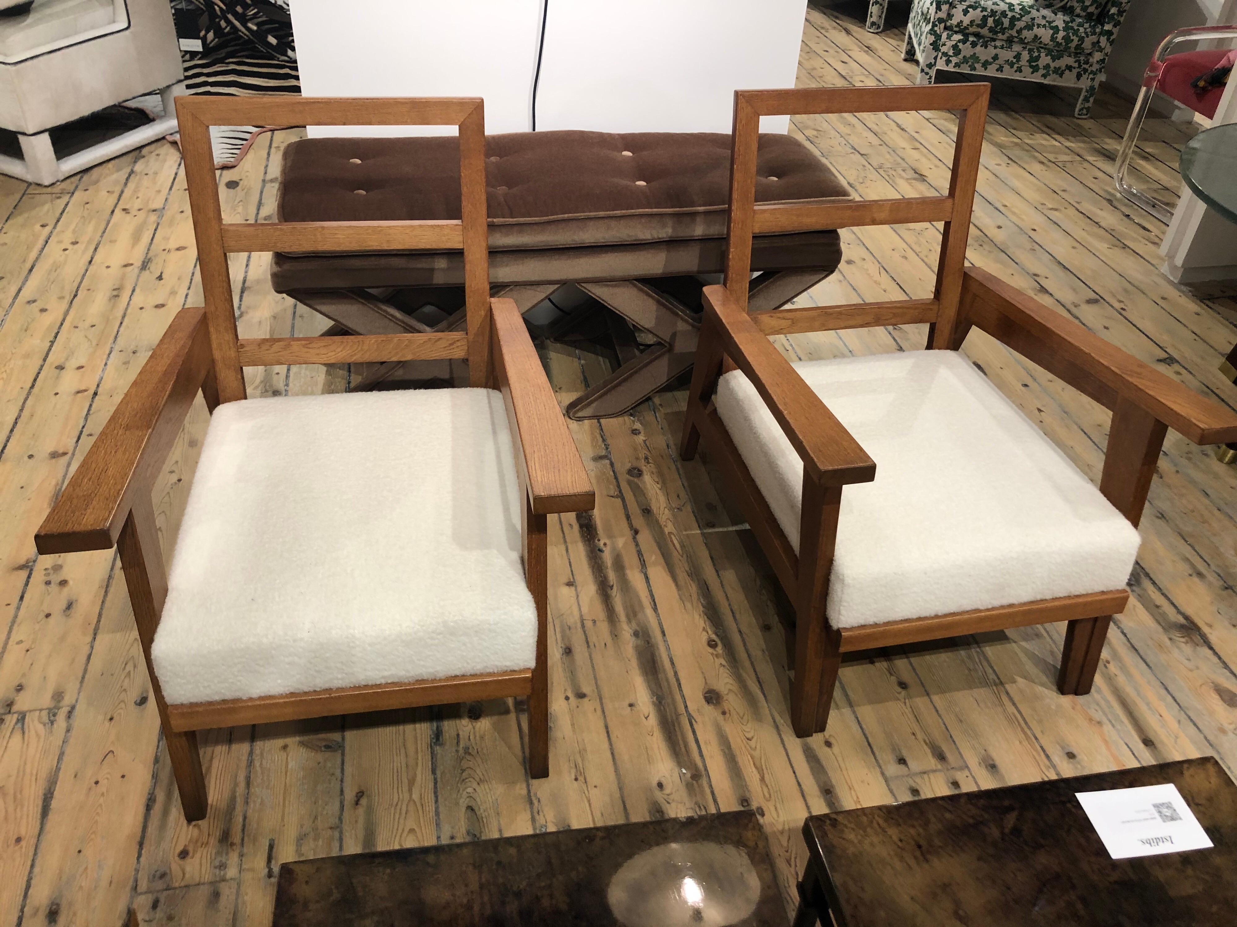 Pair of Reconstruction Oak Armchairs For Sale 12