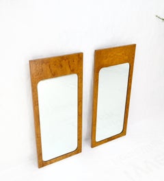 Paire de miroirs muraux rectangulaires en bois de broussin par Baughman Atr. MINT !