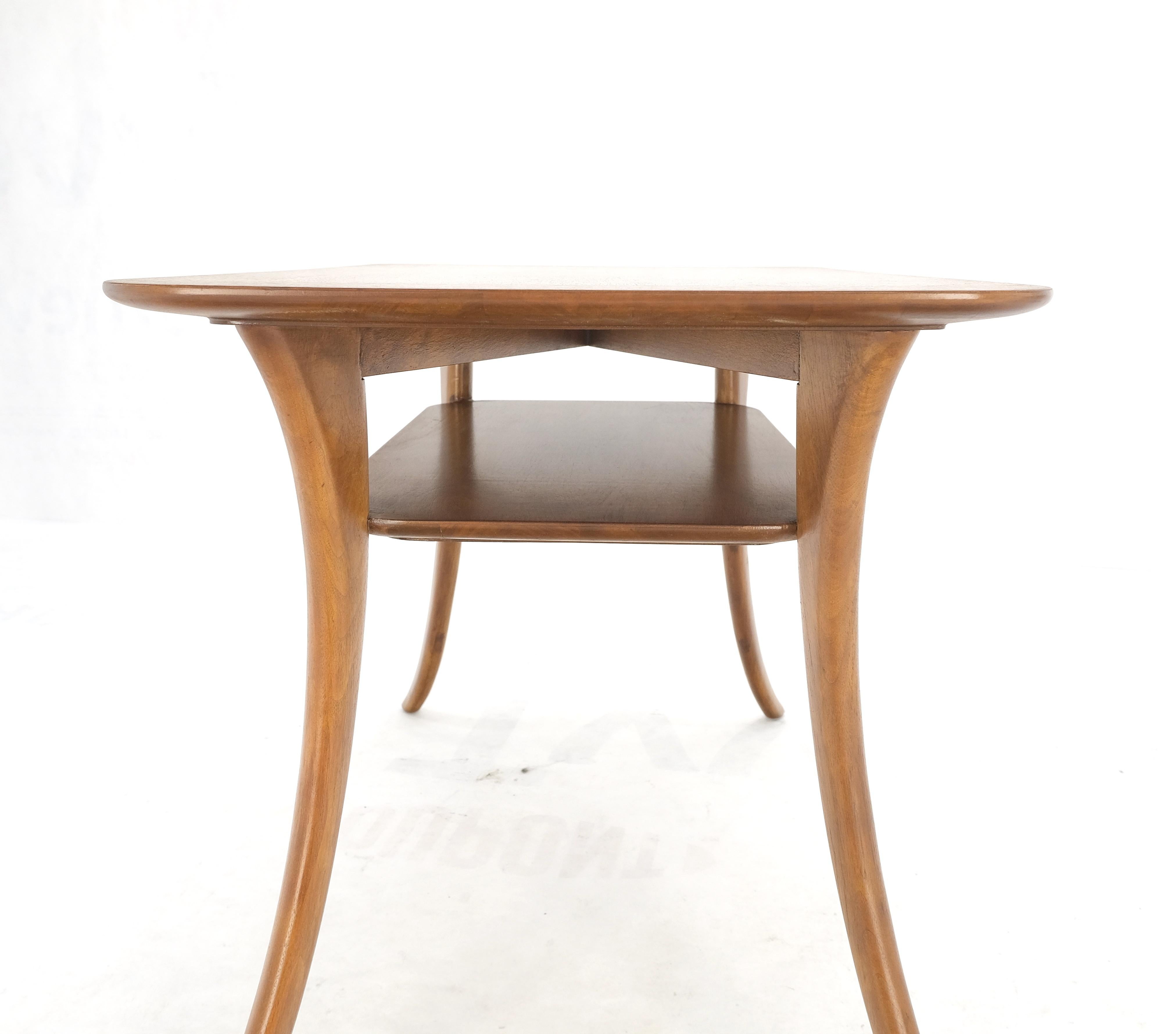 American Pair of Rectangle Light Walnut Klismos End Side Tables by Gibings for Widdicomb For Sale
