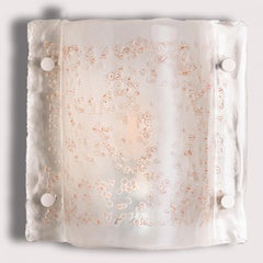 Coppia di applique rettangolari bianche nello stile di Mazzega, anni '70