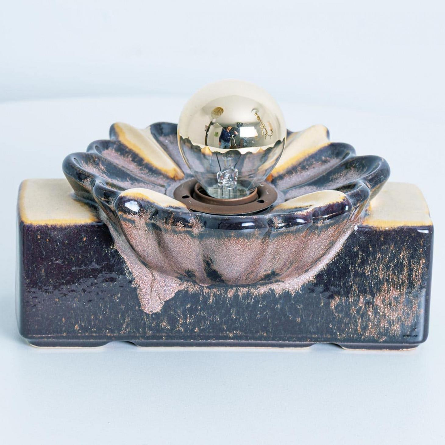 Coppia di applique rettangolari a forma di fiore in ceramica di Pan, Danimarca 1970 in vendita 2