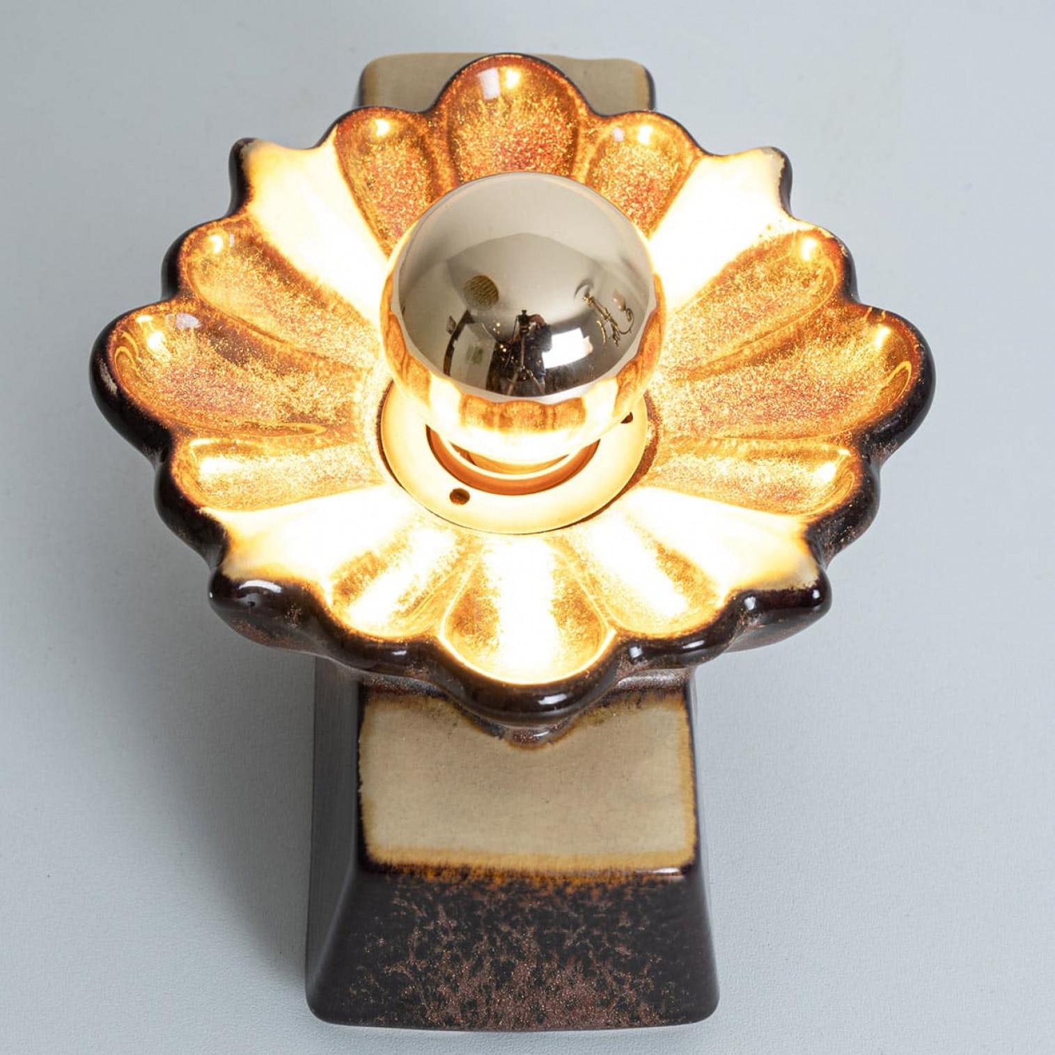 Coppia di applique rettangolari a forma di fiore in ceramica di Pan, Danimarca 1970 in vendita 3