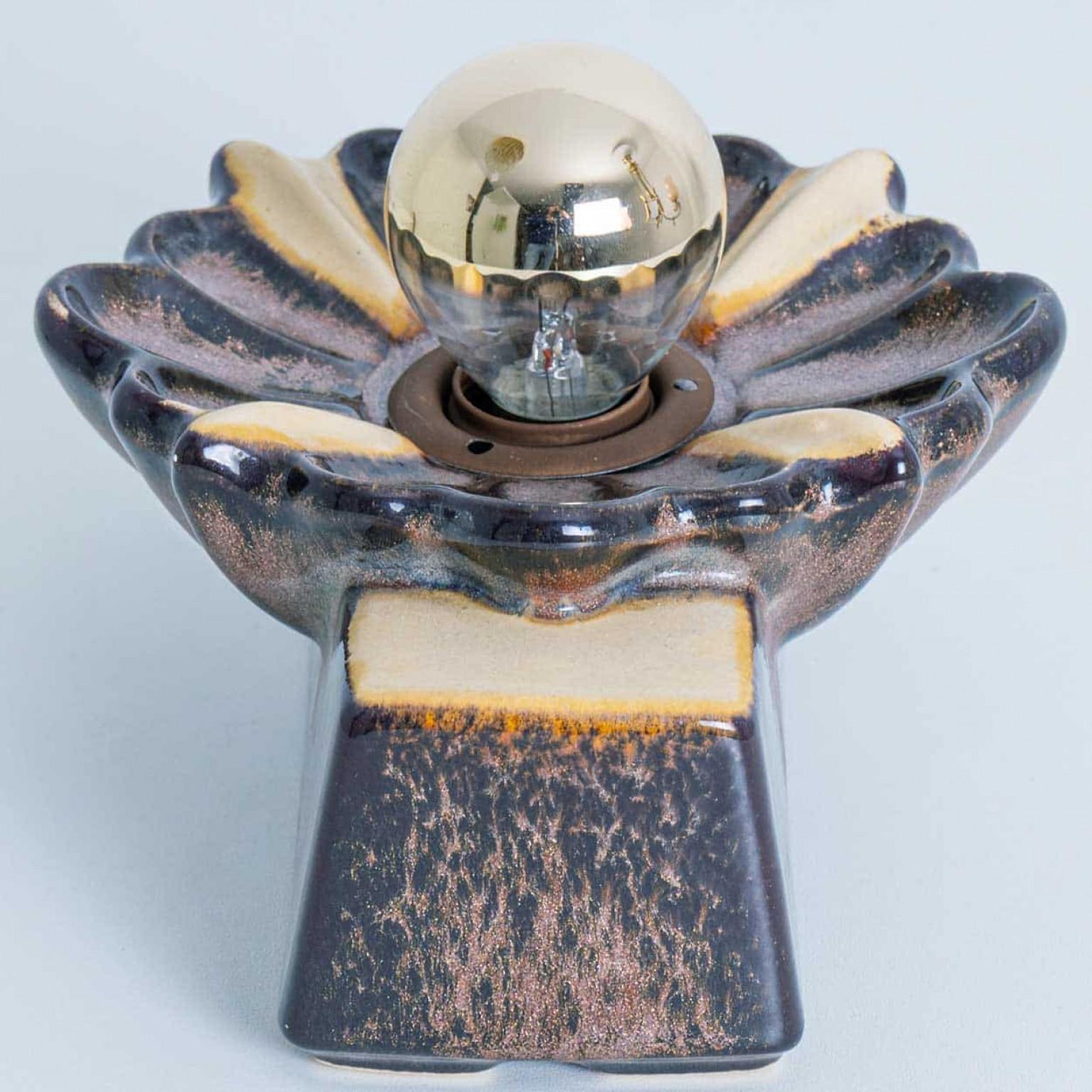 Coppia di applique rettangolari a forma di fiore in ceramica di Pan, Danimarca 1970 in vendita 6