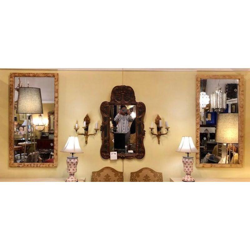 Pair of Rectangular Hollywood Regency Faux Marble Wall, Console or Pier Mirrors In Good Condition In Stamford, CT