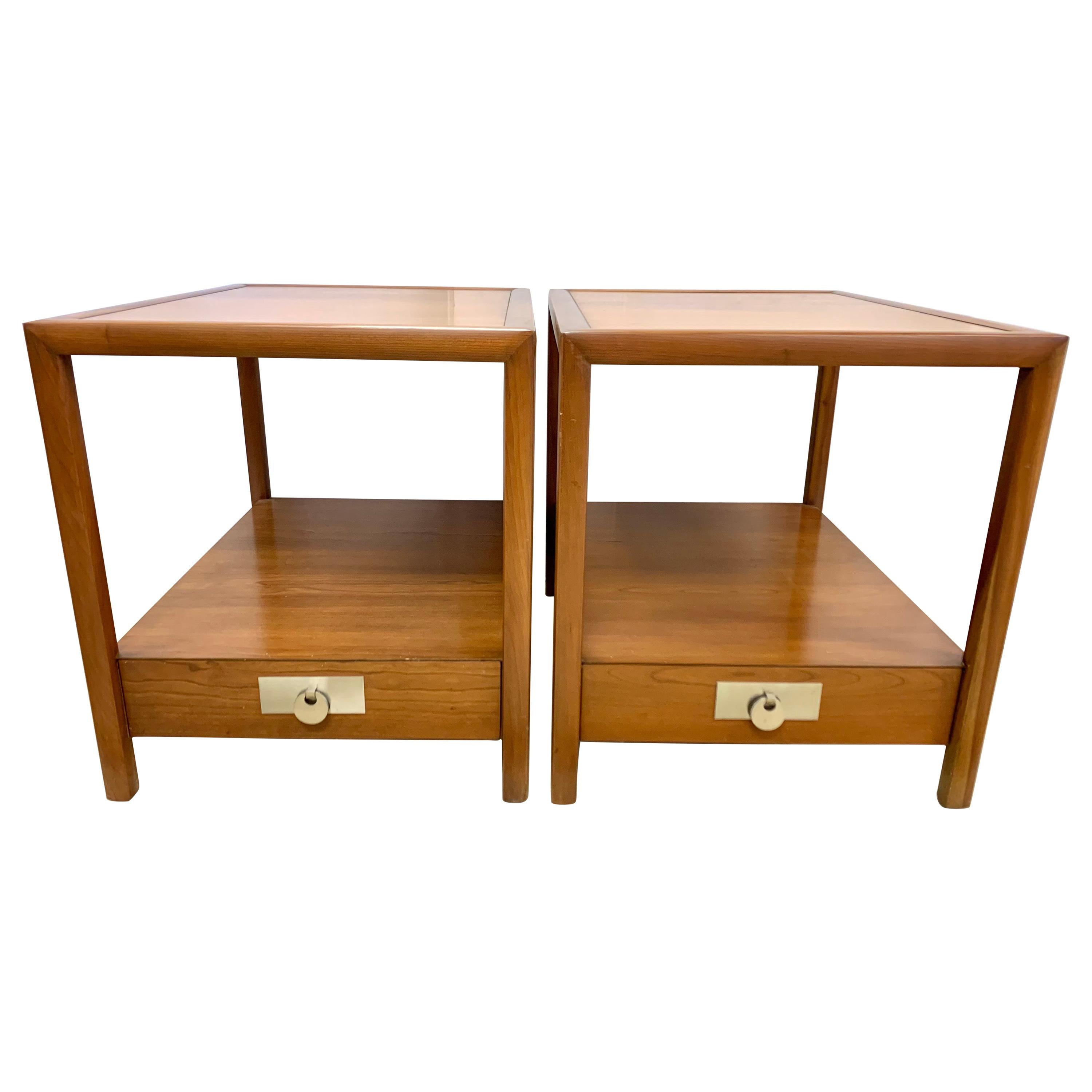 Pair of Rectangular Lamp Tables by Michael Taylor for Baker Furniture New World