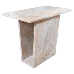 Pair of rectangular marble side tables