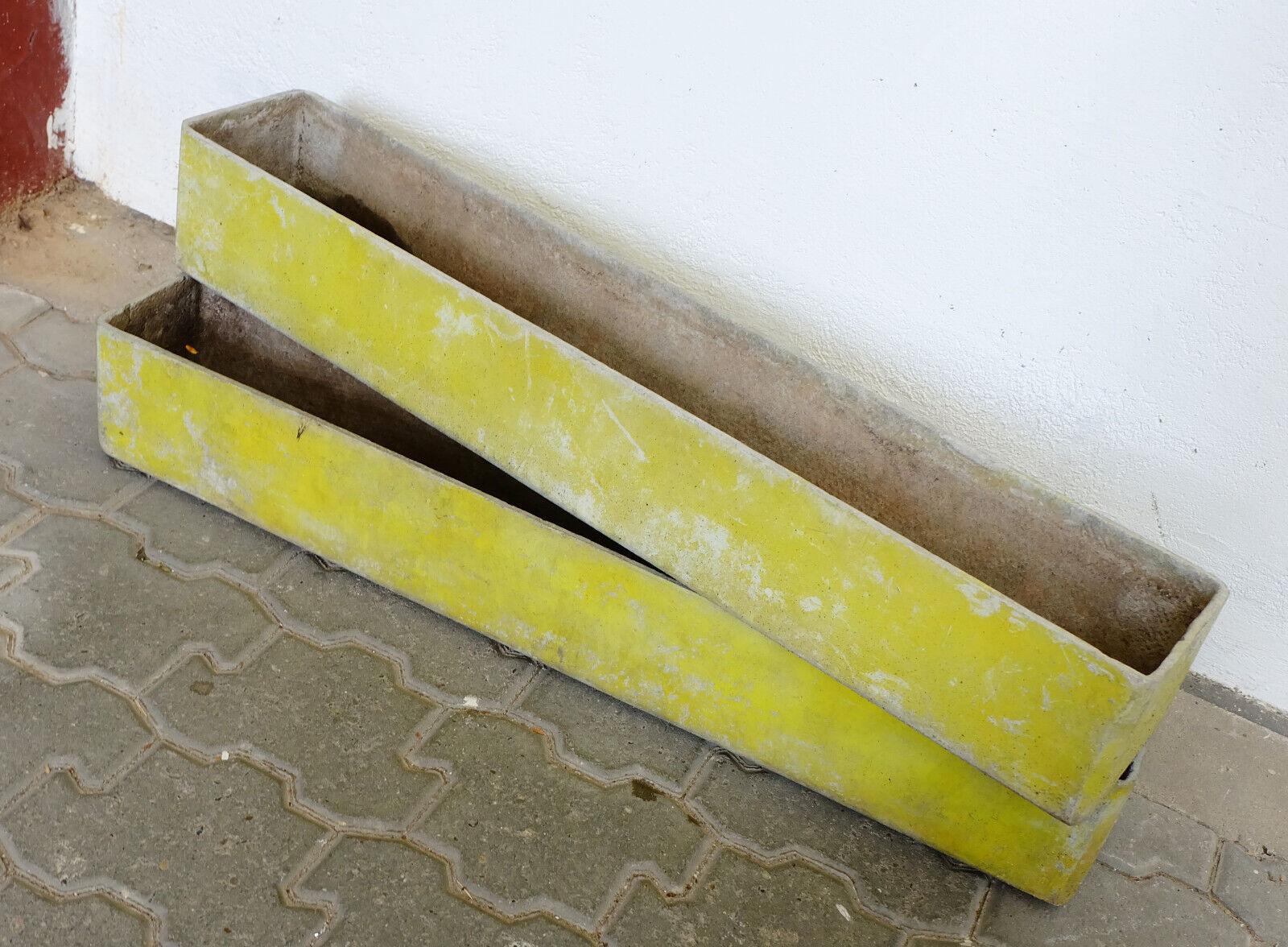 pair of rectangular mid century fiber cement PLANTERS willy guhl eternit For Sale 1