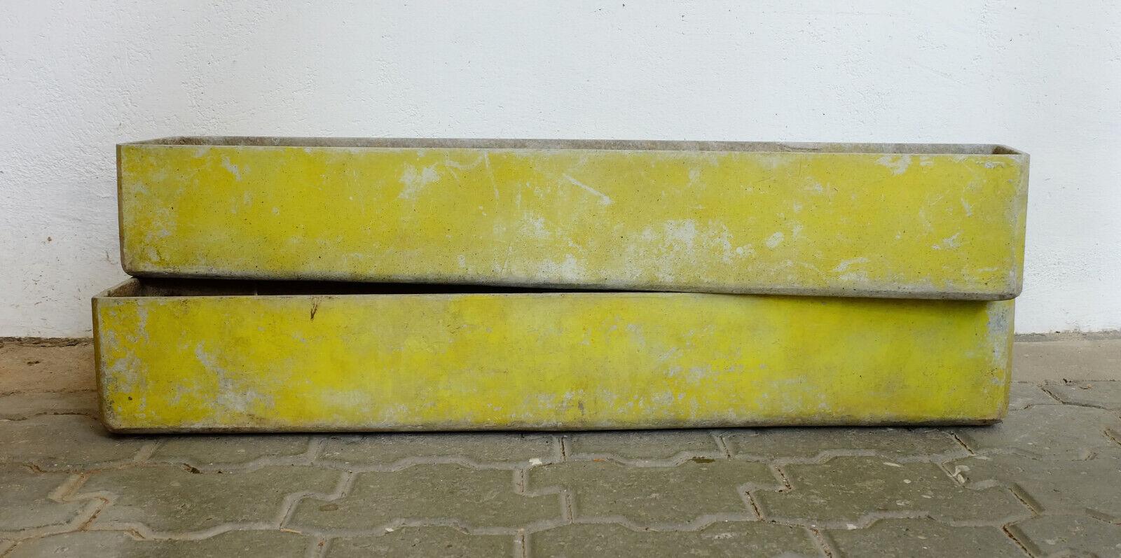 pair of rectangular mid century fiber cement PLANTERS willy guhl eternit For Sale 2