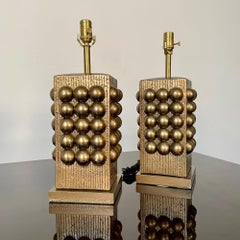 Paire de lampes de table ou de bureau italiennes en métal de style mi-siècle moderne signées Pieri Tullio