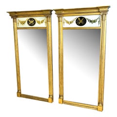 Pair Of Rectangular Regency Giltwood Pier Mirrors