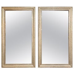 Paire de miroirs rectangulaires A Silver Louis Philippe