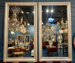 Pareja de espejos rectangulares Louis Philippe de plata