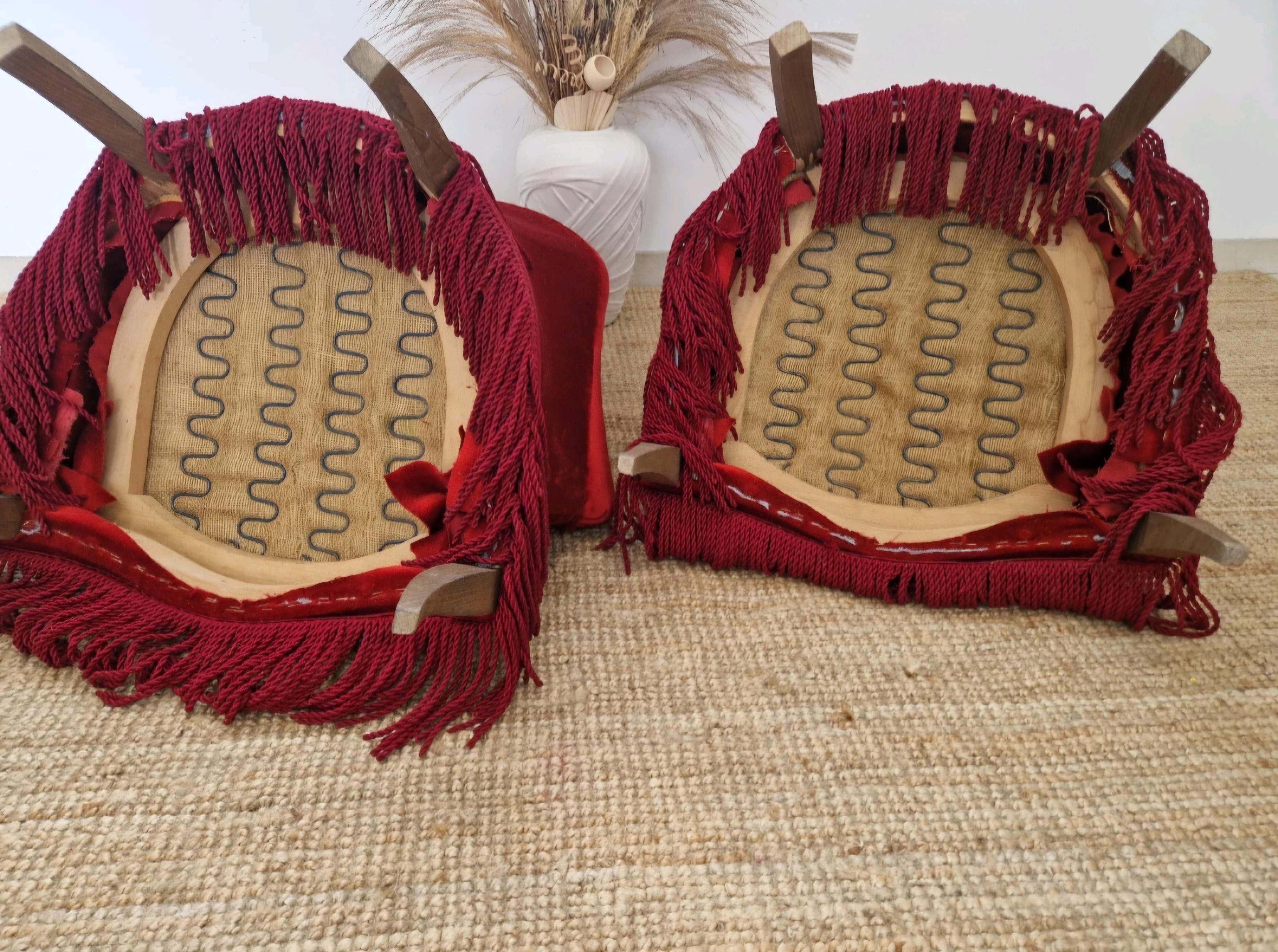 Français Paire de chaises Napoléon rouges anciennes françaises en vente