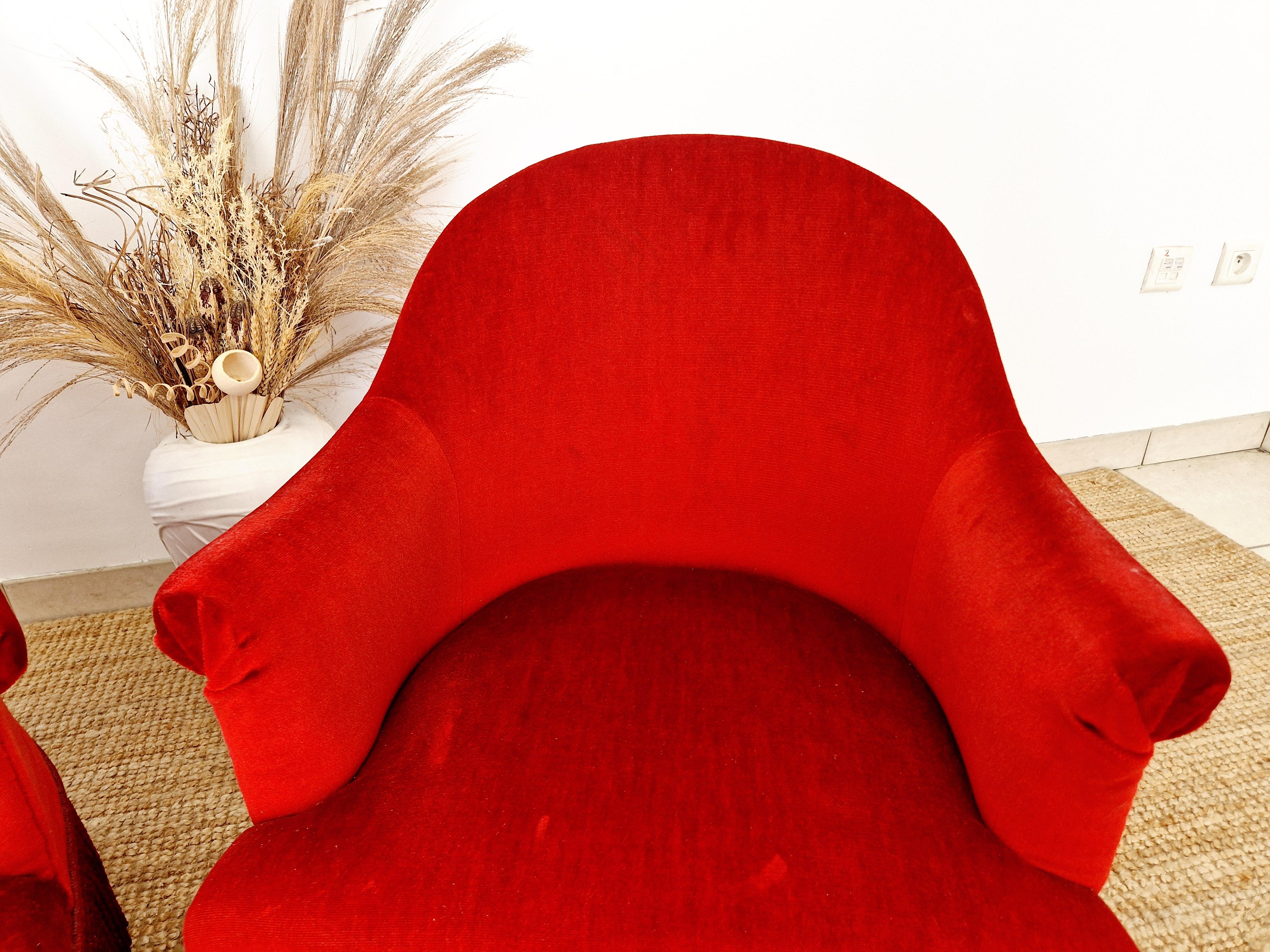 Coppia di sedie Napoleone rosse Antique French In condizioni buone in vendita a Buxton, GB