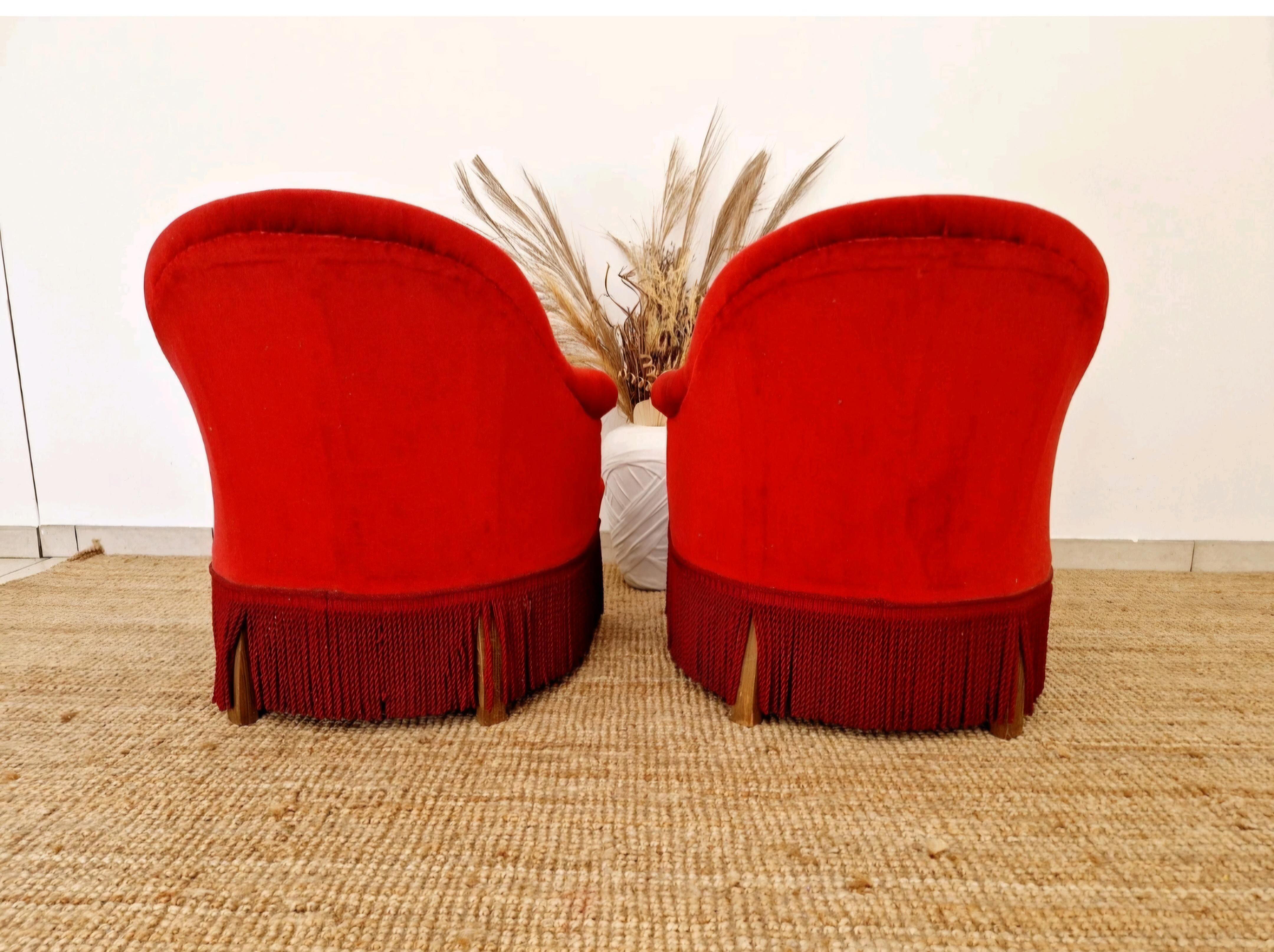 Paire de chaises Napoléon rouges anciennes françaises Bon état - En vente à Buxton, GB