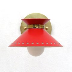 Pair of Red Arlus Wall Lights, 1950