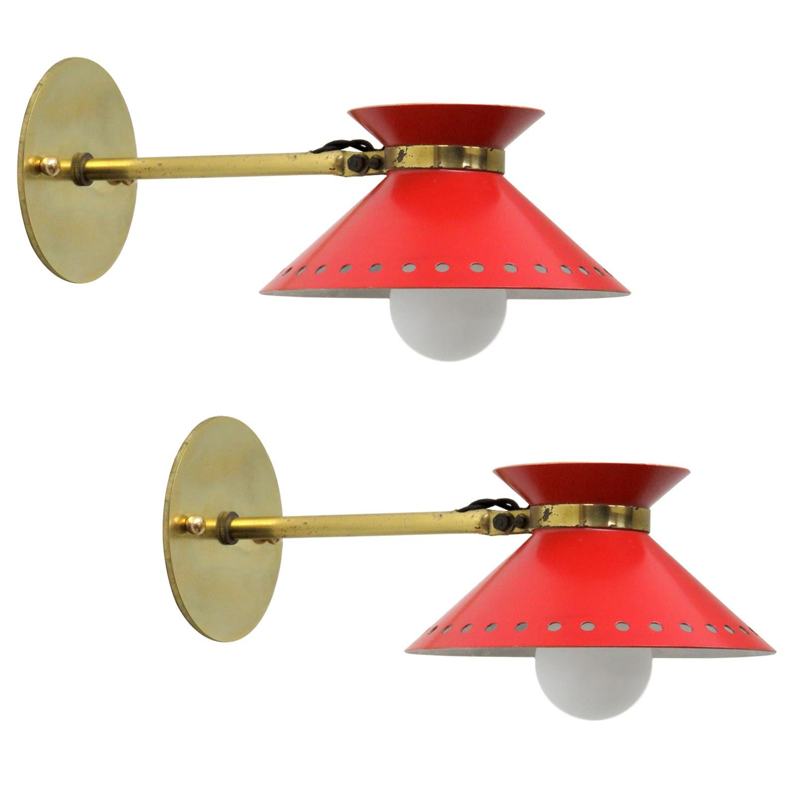 Pair of Red Arlus Wall Lights