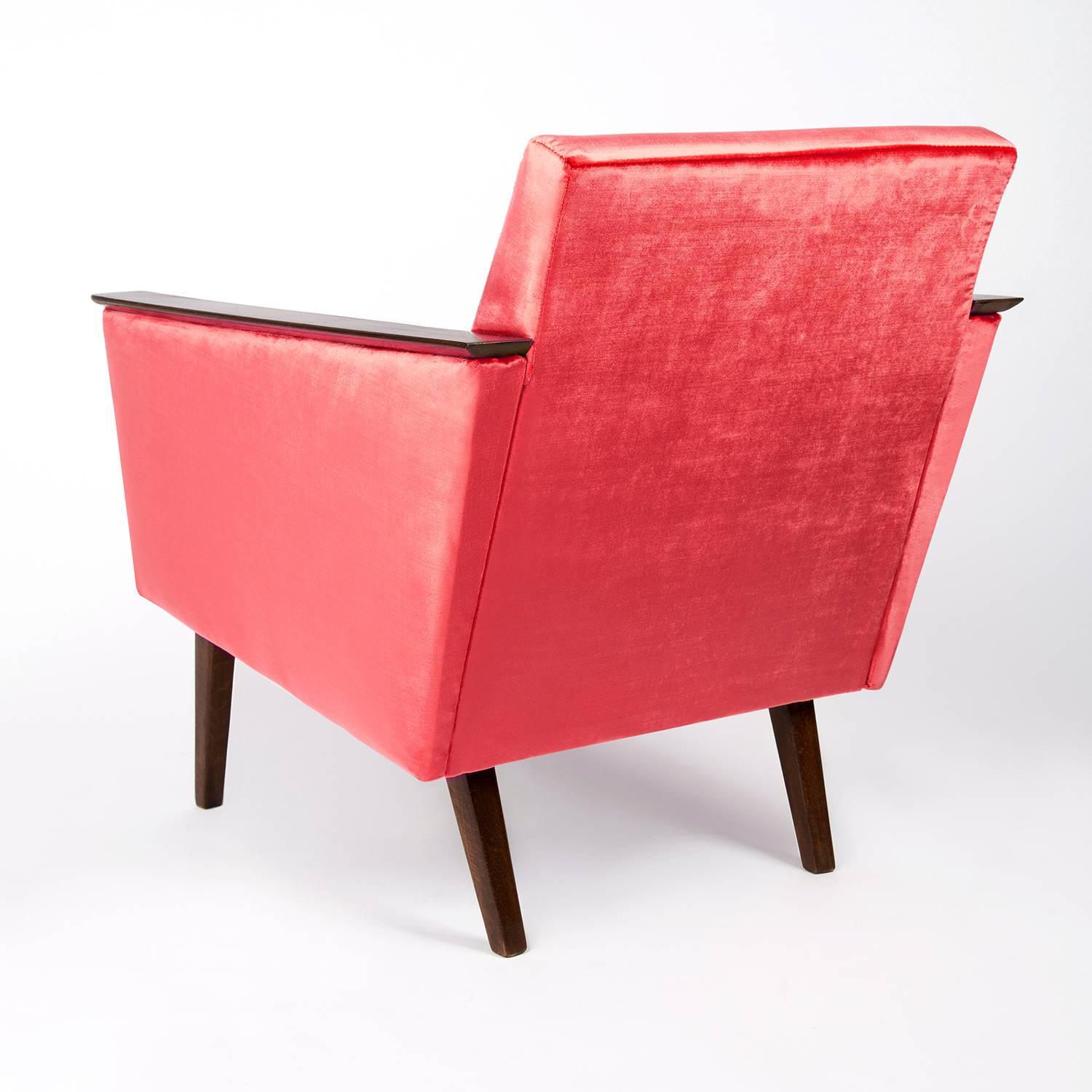 Pair of Red Armchairs, 1960s, DDR, Germany For Sale 2